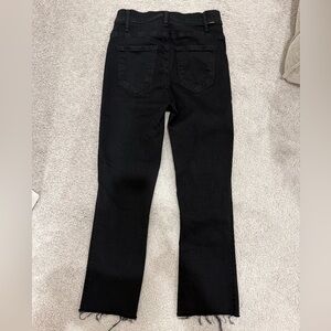 MOTHER Black Ankle Cropped Jeans